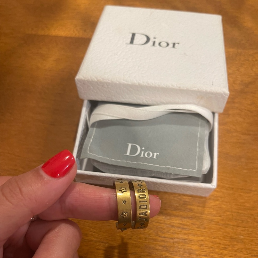 Dior gold hoop earrings